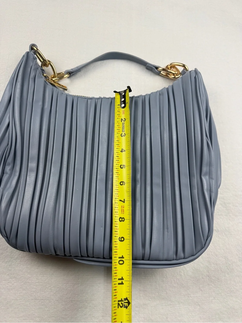 Cato Blue Gray Pleated Hobo Bag Gold Chain Shoulder Purse